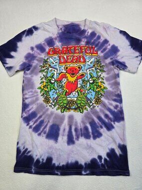 Grateful Dead Tie-Dye Purple Dancing Bear T-Shirt Ripple Junction Small